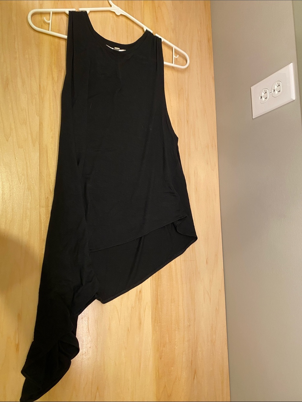 Express Black Asymmetric Sleeveless Tank Top